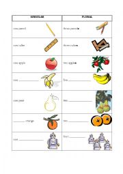 English Worksheet: Singular-plural