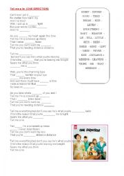 English Worksheet: tell me a lie (one direction)
