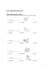 English worksheet: practice third grade