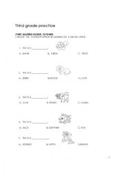 English Worksheet: practice third grade