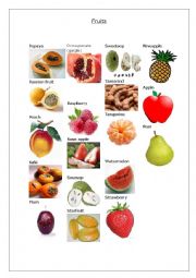 English Worksheet: Fruits Pictionary - Part 2 - 2/2