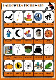 English Worksheet: Halloween_pictionary