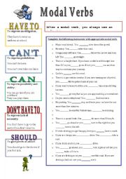 English Worksheet: Modal verbs