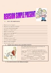 English Worksheet: REVISION SIMPLE PRESENT