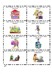 English Worksheet: Talking Cards-How often do you? 1 of  3