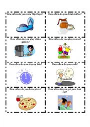 English Worksheet: Talking cards-How often do you? 2 of 3