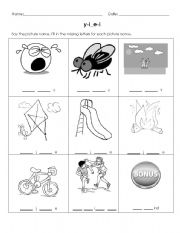 English worksheet: _y,i,i_e Worksheet