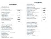 English worksheet: Sunday Morning song