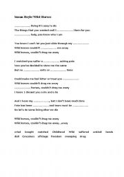 English worksheet: Susan Boyle/Wild Horses Song Worksheet