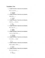English Worksheet: Vocabulary review test