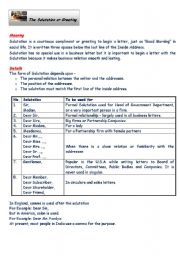 English worksheet: The Salutation