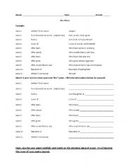 English worksheet: Create a Bio Poem