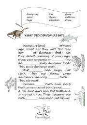 English Worksheet: Dinosaur