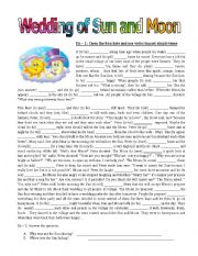 English Worksheet: The Wedding of the Sun and the Moon