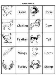 English Worksheet: ANIMAL DOMINO