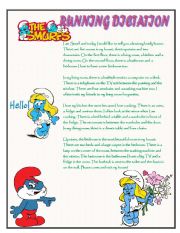 English Worksheet: Running Dictation with the Smurfs