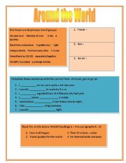 English worksheet: Around the World