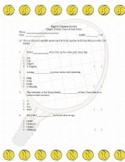 English worksheet: Grammar Review - Simple Present Tense & Simple Past Tense