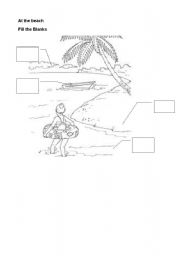 English worksheet: At the beach