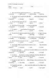 English Worksheet: vocabulary test ECPE (proficiency) - Fully Editable+ Key