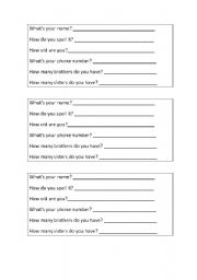 English worksheet: giving personal information