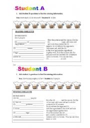 English Worksheet: Pair work: How to cook a Spanish omelette