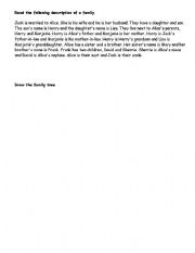 English Worksheet: Activity for talking about your family