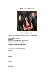English Worksheet: The Vampire Diaries