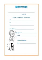 English worksheet: contract