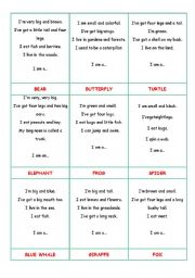 English Worksheet: animal riddles