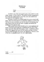 English Worksheet: DICTATION FOOTBALL
