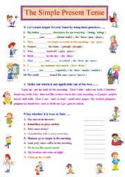 English Worksheet: Lets Practice Simple Present Tense 