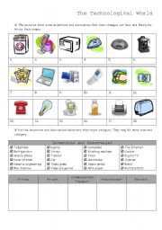 English Worksheet: The Technological World