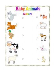 English Worksheet: Baby Animals