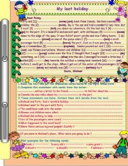 English Worksheet: My last holiday