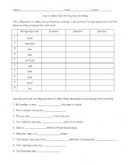 English Worksheet: Boring and Exciting Adjectives