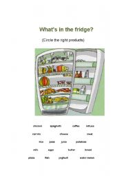 English Worksheet: Fridge