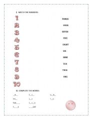 English worksheet: Numbers