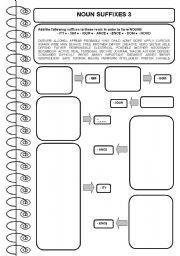 English Worksheet: WORD FORMATION: NOUN SUFFIXES (3/4) 