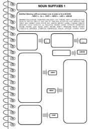 English Worksheet: WORD FORMATION: NOUN SUFFIXES (1/4)