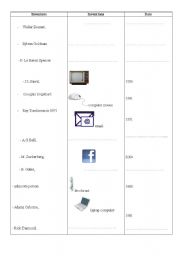 English Worksheet: INVENTIONS PAIR WORK PUPIL A