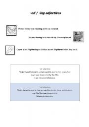 English worksheet: -ed / -ing adjectives