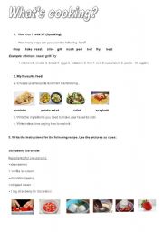 English Worksheet: Whats cooking?