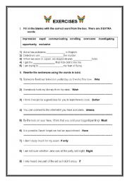 English Worksheet: Exercises