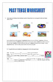 English worksheet: PAST TENSE EXERCISES IN THE CLASSROOM