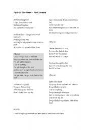 English Worksheet: Faith of the Heart