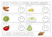 English Worksheet: Do you like apples? Food (1/2)