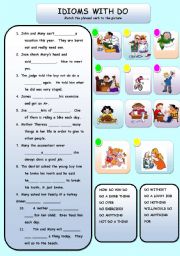 English Worksheet: IDOMS WITH DO