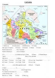 English Worksheet: Canada Webquest