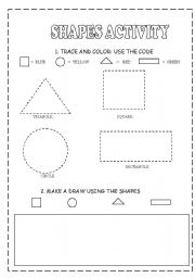 English Worksheet: Shapes activity